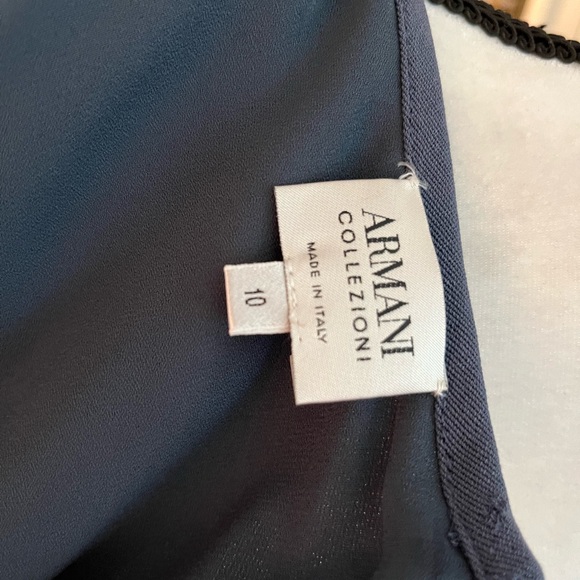 Armani Collezioni Made in Italy Blue Virgin Wool Sleeveless Maxi Dress Size 10 - Picture 6 of 7